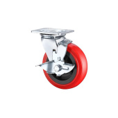 Колеса поворотные с боковым тормозом (полиуретан)