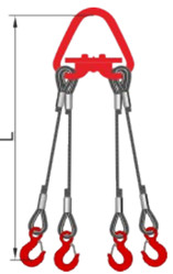 Строп канатный четырехветвевой - 4 СК, опрессовка втулкой