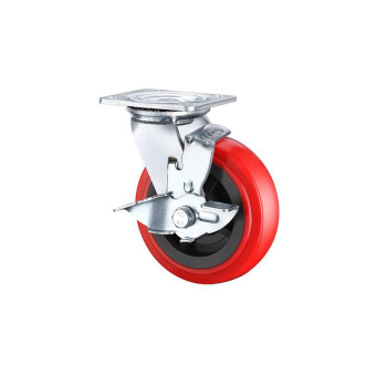 Колеса поворотные с боковым тормозом (полиуретан)
